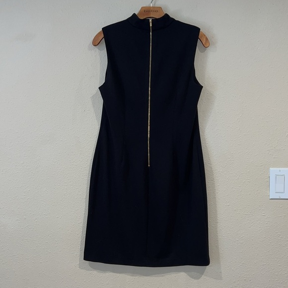 Women’s Calvin Klein Sheath Dress Keyhole Neck Back Zip Womens sz 8 Black - Picture 4 of 6